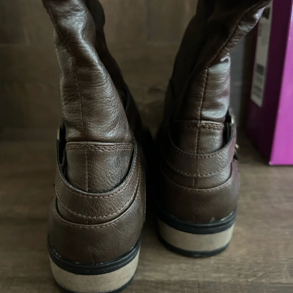 NIB Rampage Idella Brown Tall Boots Riding Zipper 9 New